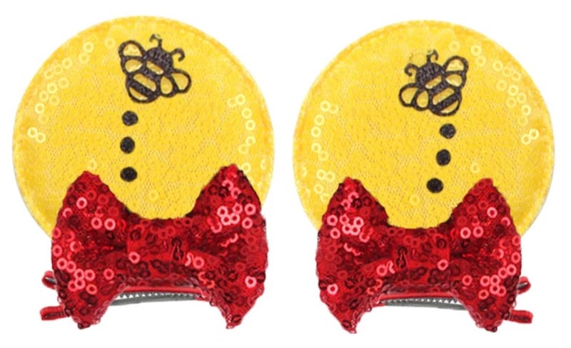 Minnie Ear Baby Headband, Toddler Headband with Yellow Bear Hair Clip